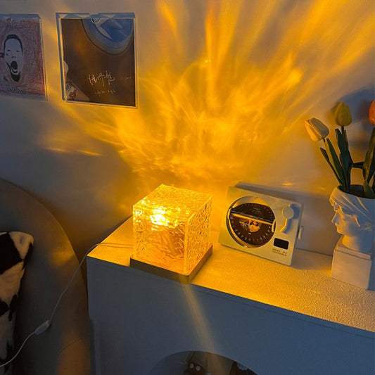 Night Light Flame Crystal Lamp